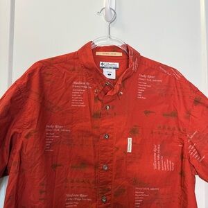 Columbia River Lodge Cotton Button Down Shirt Madison Snake‎ River Fishing L